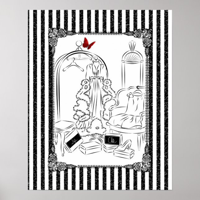 Posh Wardrobe Stripe-rum Poster (Framsidan)