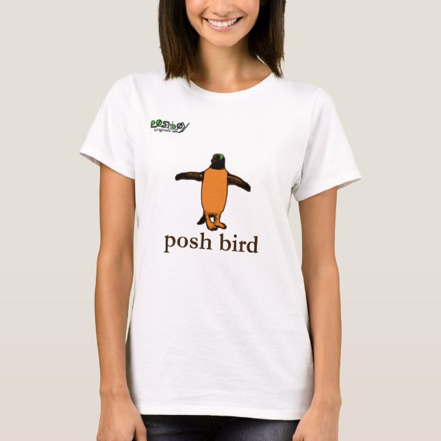 poshbird (brun pingvin) t-shirt (Framsida)