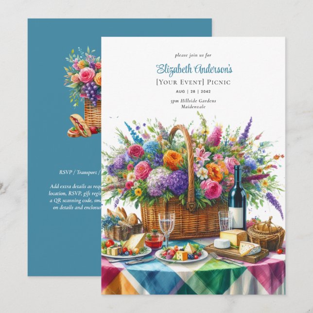 Posic Party Birthday Pension Baby Möhippa Inbjudningar (Fram/baksida)