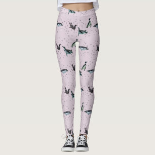 Pösiga pingvinlegginings (dammrosa) leggings