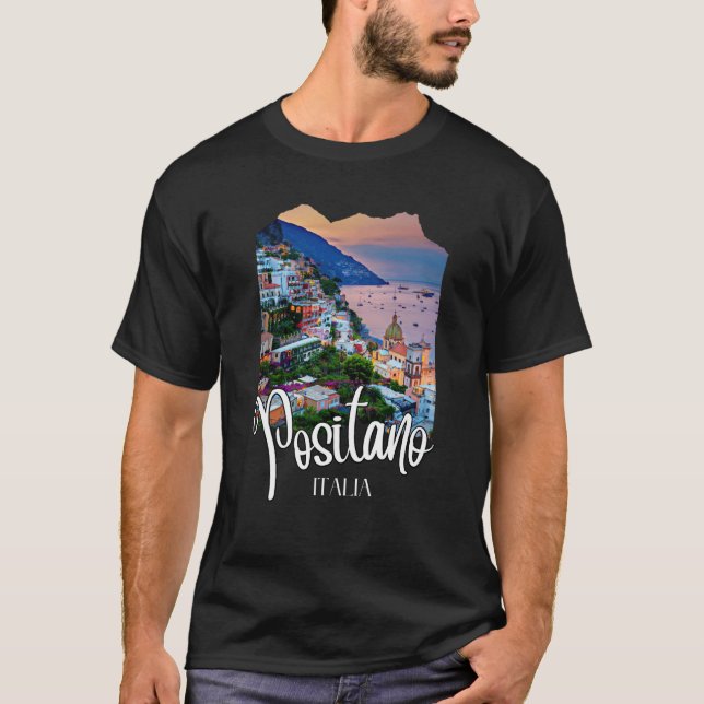 Positano Amalfi Coast T Shirt (Framsida)