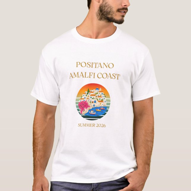 Positano Amalfi Coast T-Shirt - Sommar 2026 Tee (Framsida)