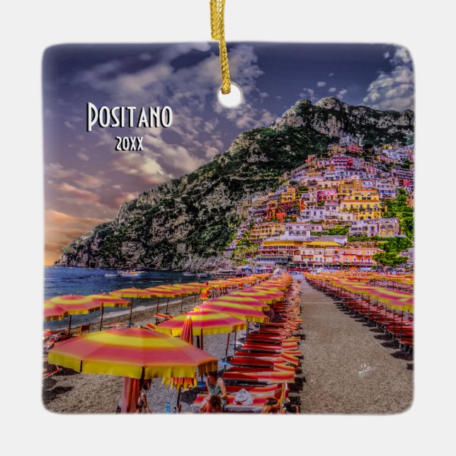 Positano Amalfi Europa reser souvenirfotoet Julgransprydnad Keramik (Framsida)