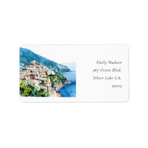 Positano Amalfi Kusten-etikett Adressetikett