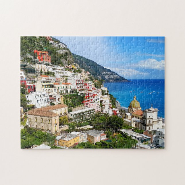 Positano Amalfi Kusten Italien Italienska resesekt Pussel (Horisontell)