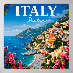 Positano Amalfi-kusten Italien Resa Poster