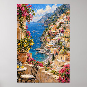 Positano Amalfi-kusten Medelhavet Havsmotiv Vägg A Poster