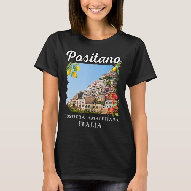 Positano Amalfi Kusten Positano T Shirt (Framsida)