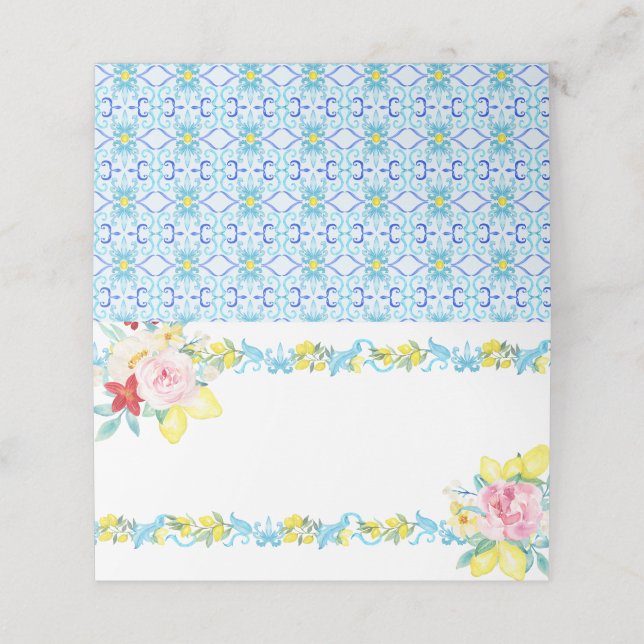 Positano Amalfi Medelhavet Bröllop Placeringskort (Utvändigt utvikt)