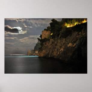 Positano at Night - Relic II - Photographic Print Poster