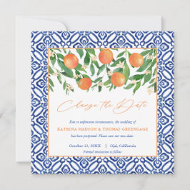 Positano Blue Tiles Sweet Oranges Byte av plan Spara Datumet