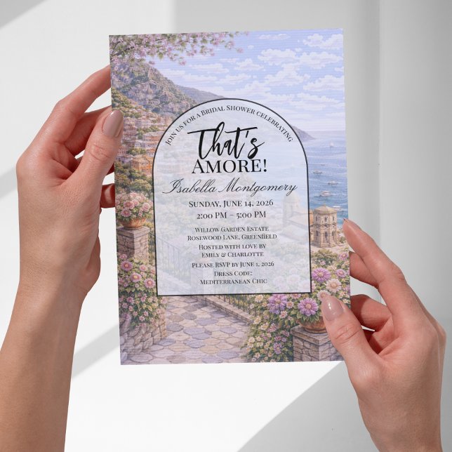 Positano Italian Themed Bridal Shower Inbjudningar (Positano Italian Themed Bridal Shower Invitations
)