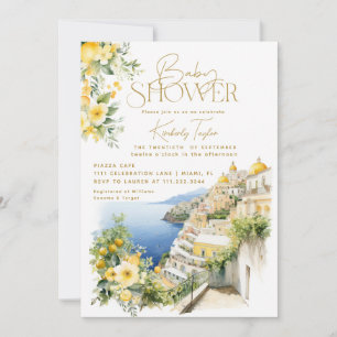 Positano Italiano Baby Shower Italien för Medelhav Inbjudningar