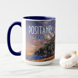 Positano Italien Amalfi Kusten Sunset Vintage reso Mugg