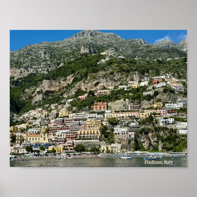 Positano, Italien Design Poster (Framsidan)