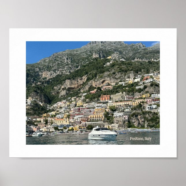 Positano, Italien Design Poster (Framsidan)
