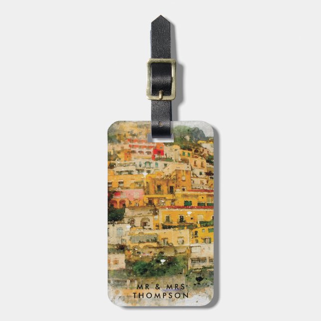Positano Italien helgdag bagageetikett Bagagebricka (Vertikal Framsida)