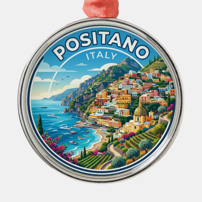 Positano Italien Julgransprydnad Metall (Framsidan)