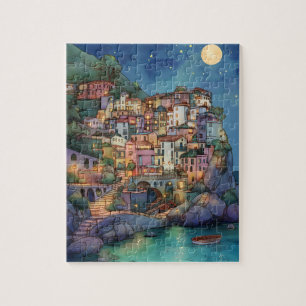 Positano, Italien - Kustbyn och Starry Himmel Pussel
