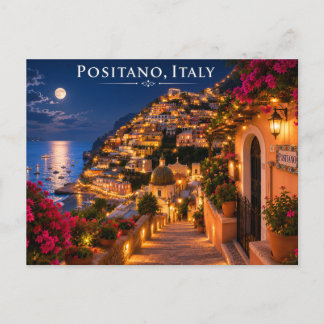 Positano Italien Natt vykort