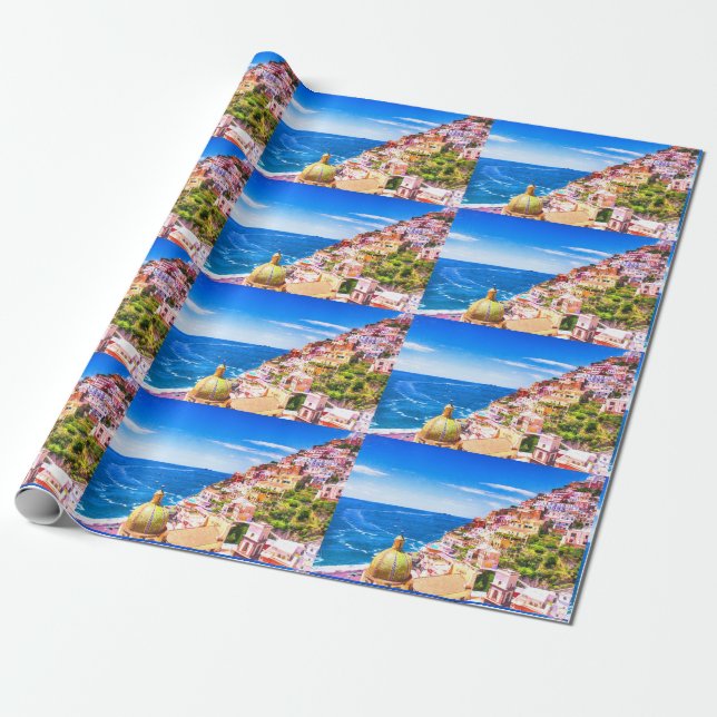 Positano Italien Presentpapper (Utrullad)