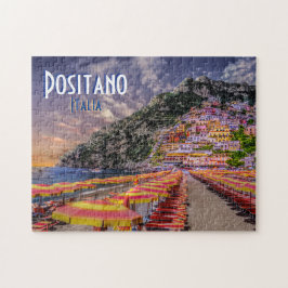 Positano Italien Retro Typography Travel Pussel
