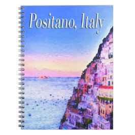 Positano, Italien Solnedgång bärbar dator Anteckningsbok Med Spiral