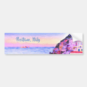Positano, Italien Solnedgång Bumperdekal Bildekal