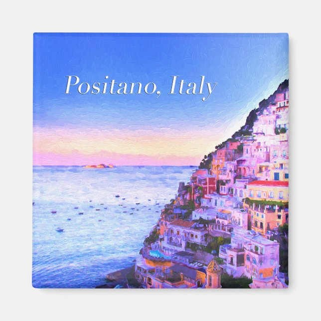 Positano, Italien Solnedgång Magnet (Framsidan)