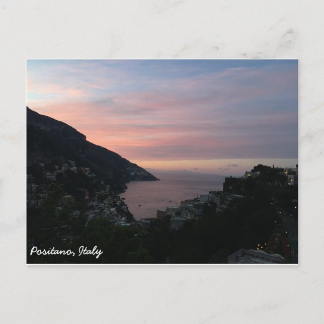 Positano, Italien Solnedgång vykort (Framsida)