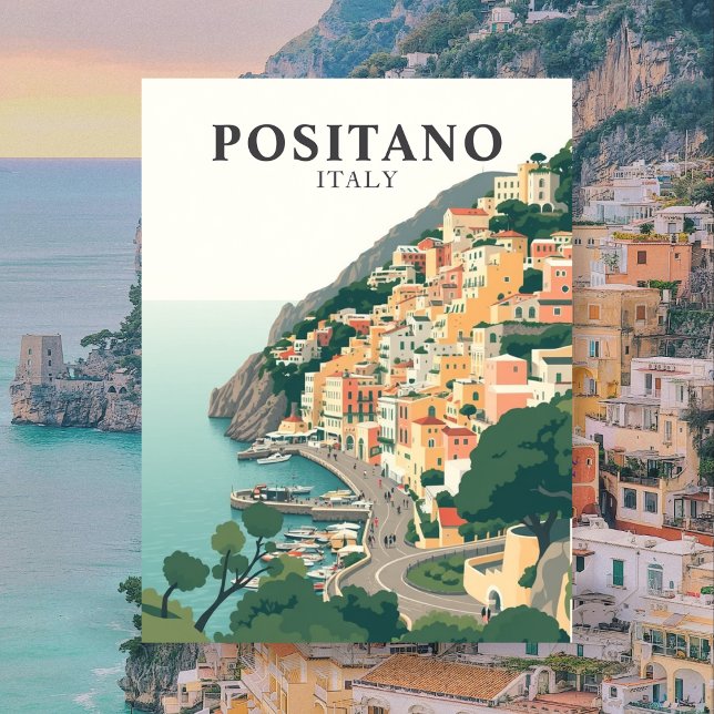 Positano, Italien Town Vintage Vykort (Positano, Italy Town Vintage Postcard
)