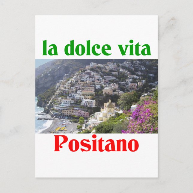 Positano-Italien Vykort (Framsida)