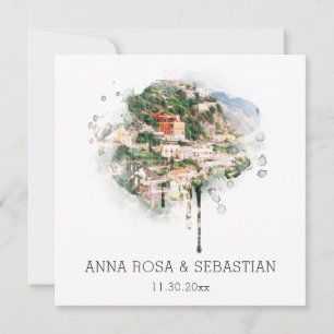 *~* POSITANO Italienska AR20 OSA QR Bröllop Inbjudningar