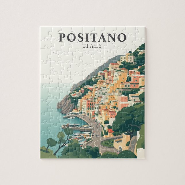 Positano, Italy Town Vintage  Pussel (Vertikal)