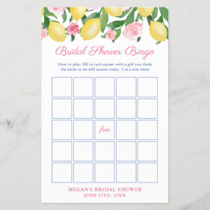 Positano Lemons Möhippa Bingo-spelkort Flygblad