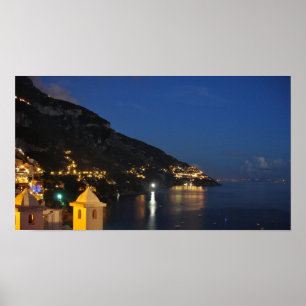 Positano på Natt - Torn II - Fotografisk utskrift Poster