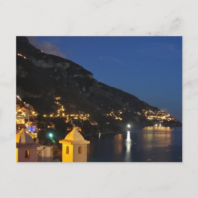Positano på natten vykort (Framsida)