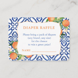 Positano Sweet Oranges Baby Shower Diaper Raffle Tilläggskort