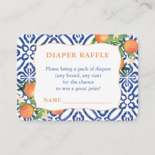 Positano Sweet Oranges Baby Shower Diaper Raffle Tilläggskort