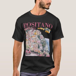 Positano Town Lemon från Amalfi Kusten Italien T Shirt