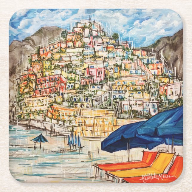 Positano Underlägg Papper Kvadrat (Framsidan)