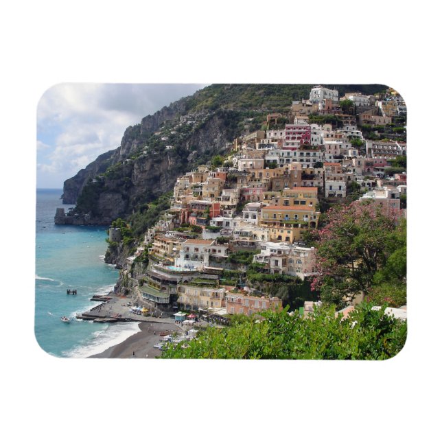 Positano vid rektangeln Amalfi kusten Magnet (Horisontell)