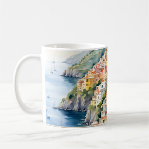 Positano: Watercolor Charm Italien'Amalfi Kusten Kaffemugg