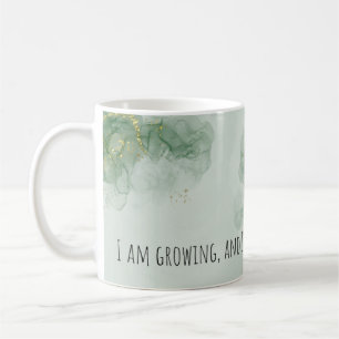 Positiv anvisning Vattenfärgsfärg Grönt/Guld Kaffemugg