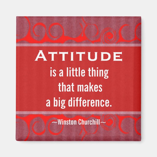 Positiv attityd-Churchill-citat - Motivering Magnet (Framsidan)