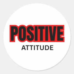 Positiv attityd Motiverande typografi T-shirt  Runt Klistermärke