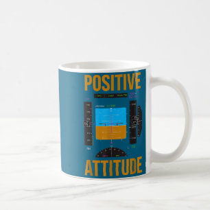 Positiv attityd rolig pilot flygplansinstrument kaffemugg