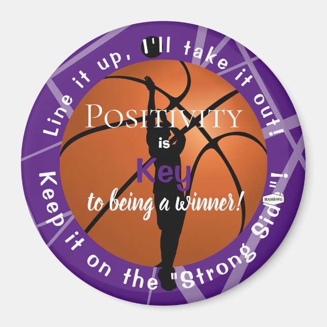 Positiv Basketball Magnet Lila HAMbyWG (Framsidan)