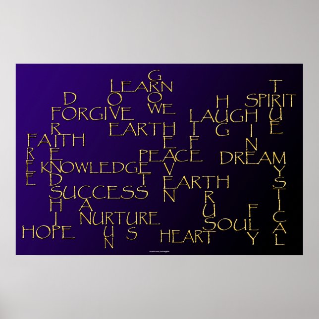 POSITIV BEKRÄFTELSE 3D Golden Text Poster (Framsidan)