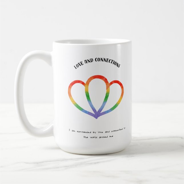 Positiv bekräftelse av kärlek och anslutning kaffemugg (Vänster)
